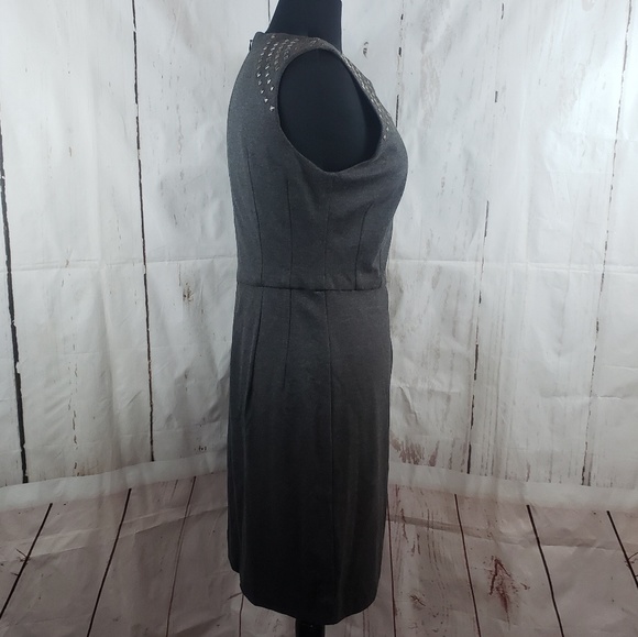 Nanette Lepore Studded Gray Sheath Dress Size 12 - Picture 3 of 7